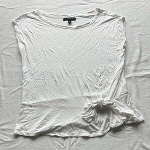 Banana Republic White Side Tie Cap Sleeve Top